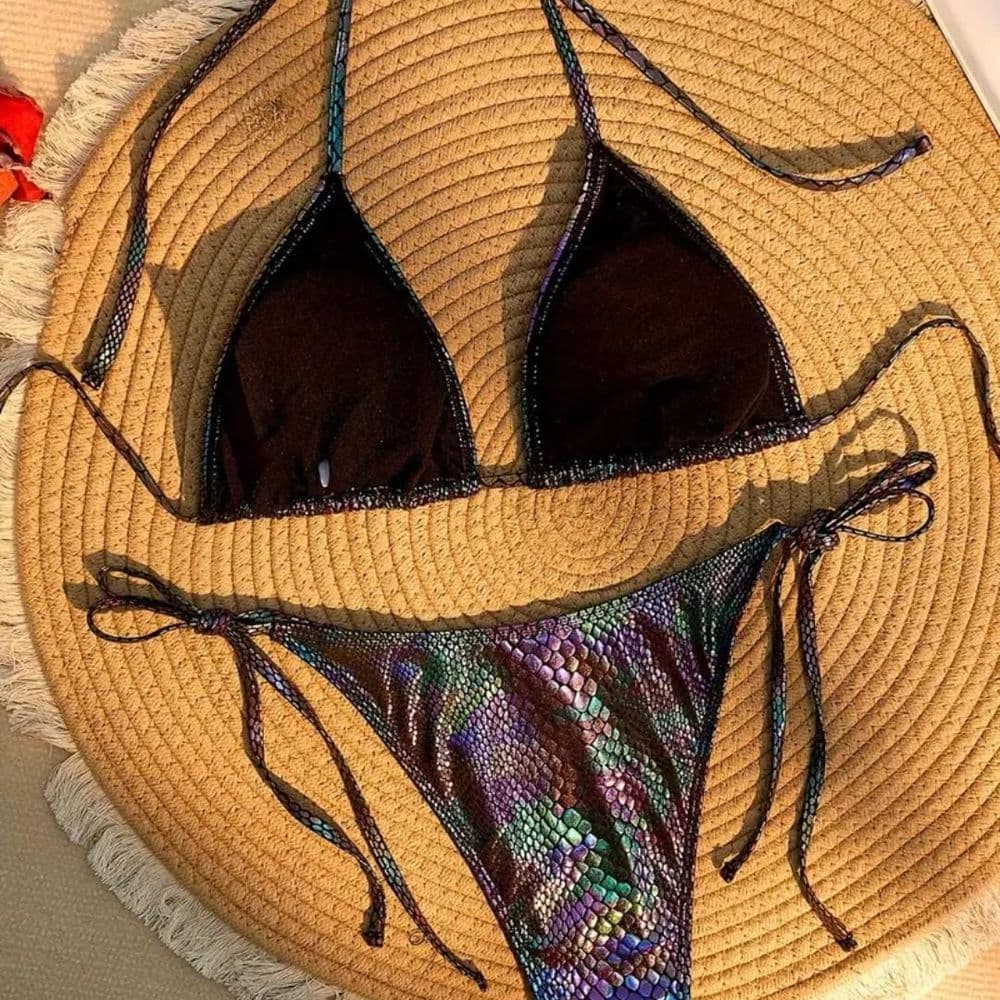 TRAJE DE BAÑO 2 PIEZAS SIMIL SERPIENTE