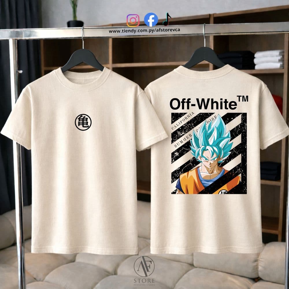 REMERA AF DRAGON BALL- GOKU OFF WHITE (SAIYAN EDITION)