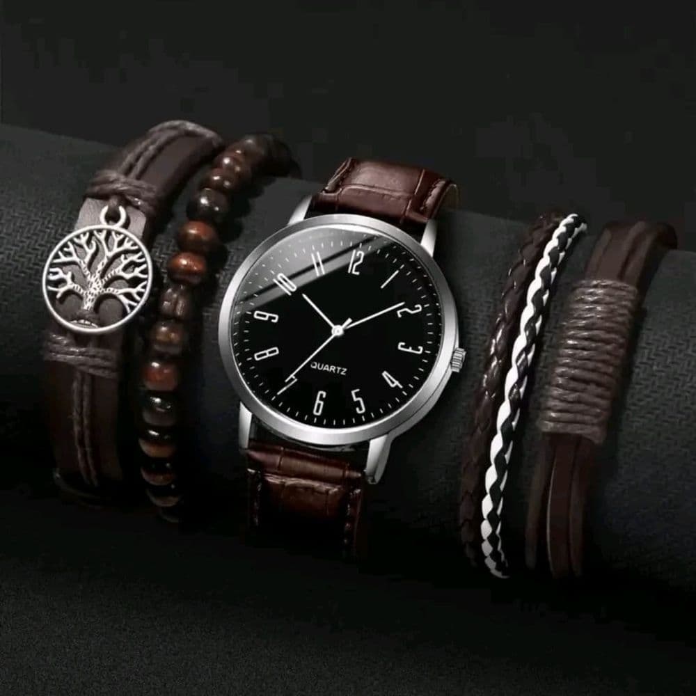 SET DE RELOJ EN CUERO PU