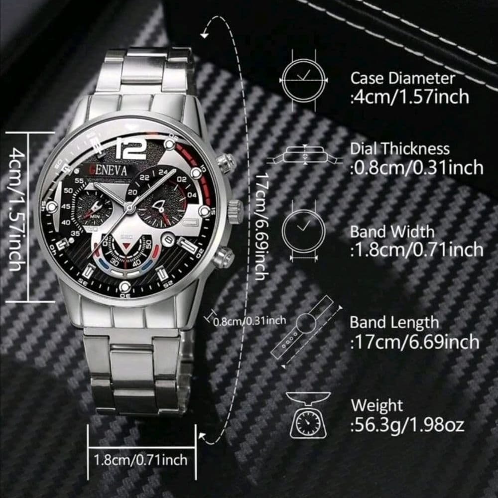 SET DE RELOJ ACERO INOX GENEVA