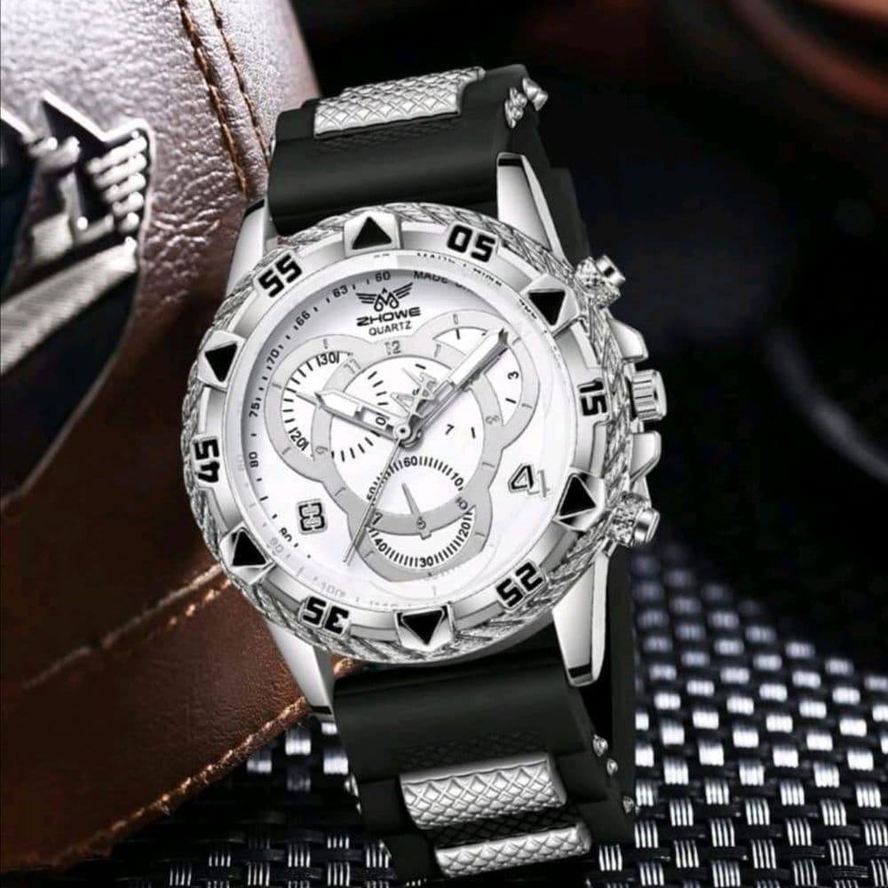 RELOJ ZHOWE NEGRO Y PLATA