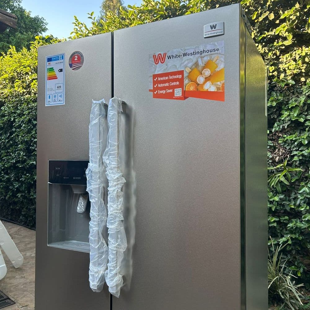 HELADERA WHITE WESTINGHOUSE SIDE BY SIDE INOX C/FAB DE HIELO Y DISP DE AGUA