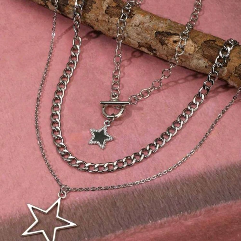 Set de 3 cadenas estilo punk