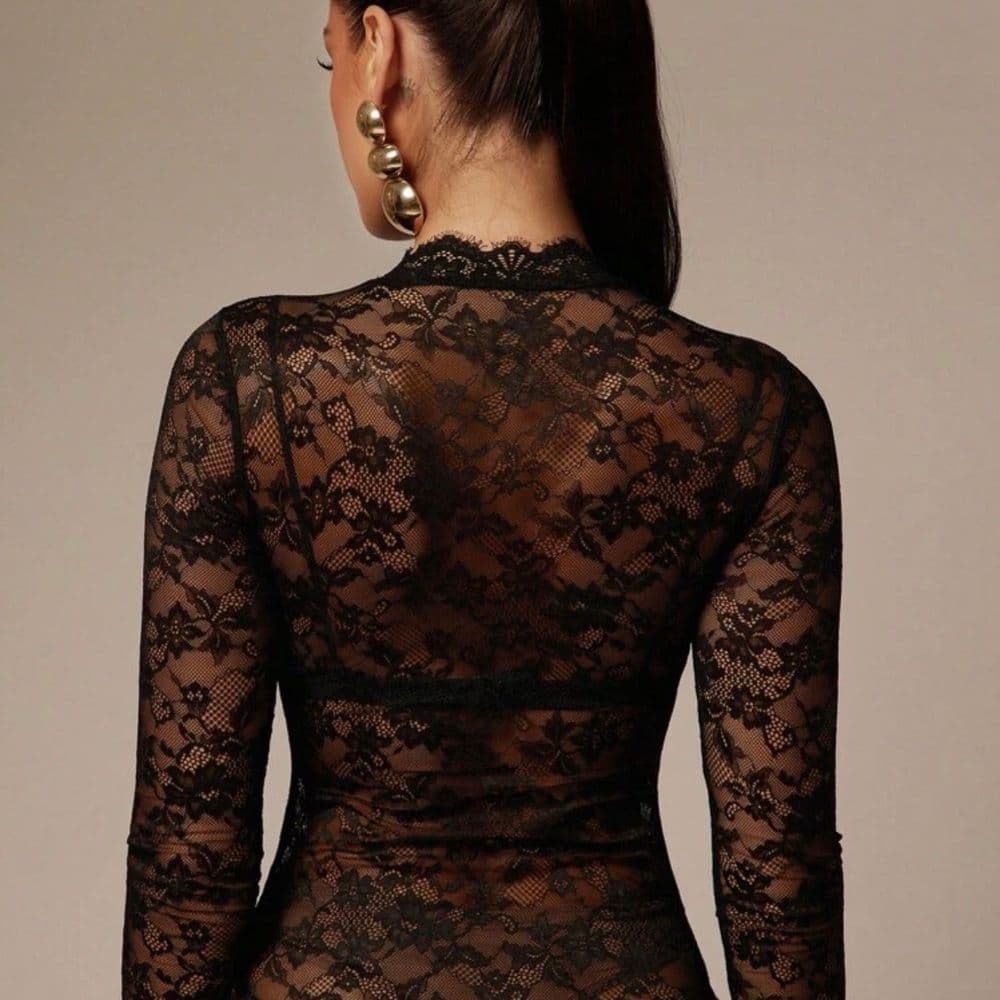 Top Mangas Largas Lace Celine