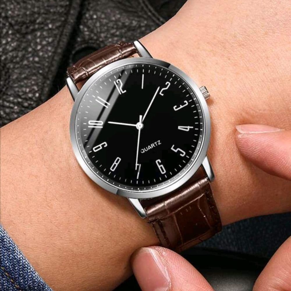 SET DE RELOJ EN CUERO PU