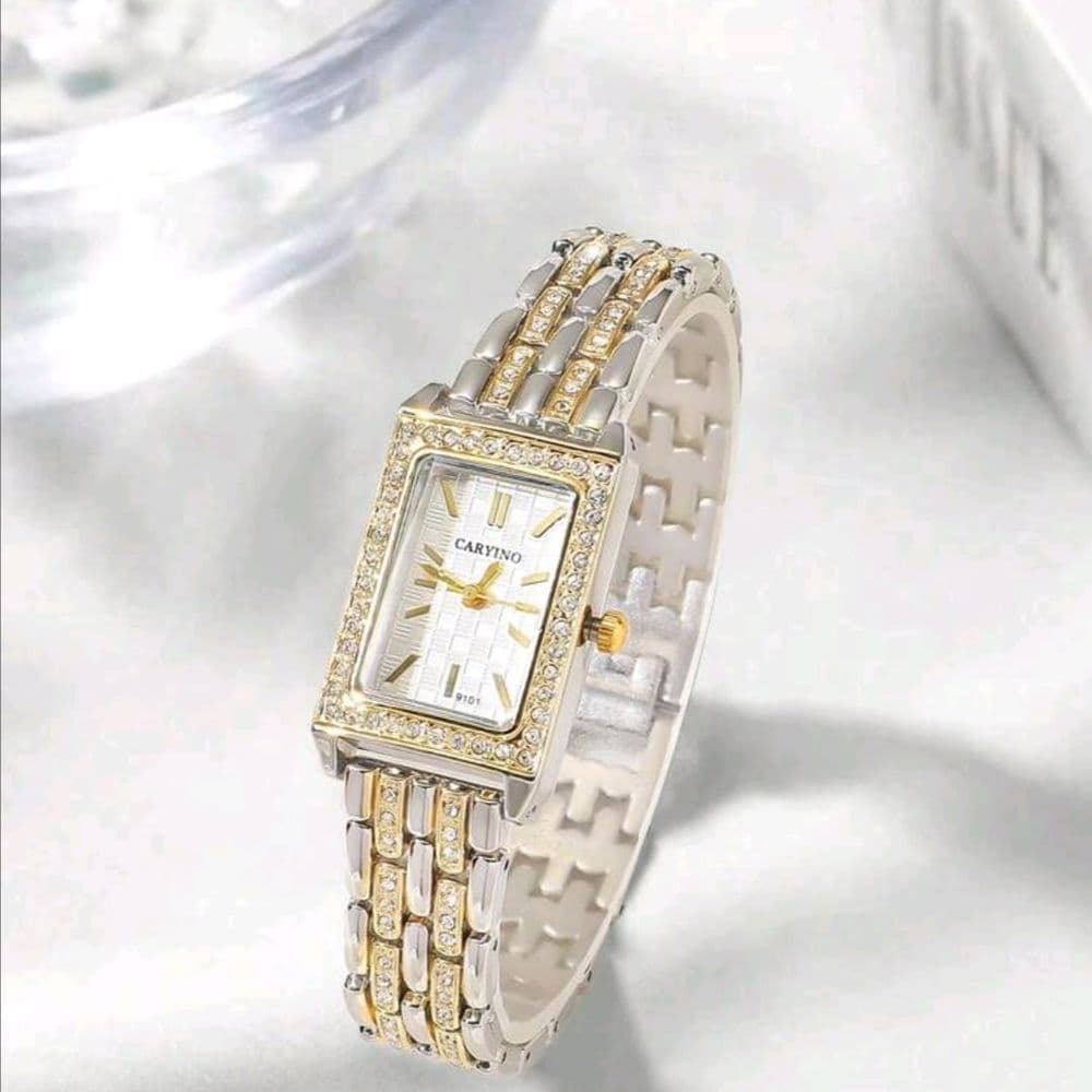 RELOJ CARYINO ACERO INOXIDABLE PLATEADO FONDO BLANCO