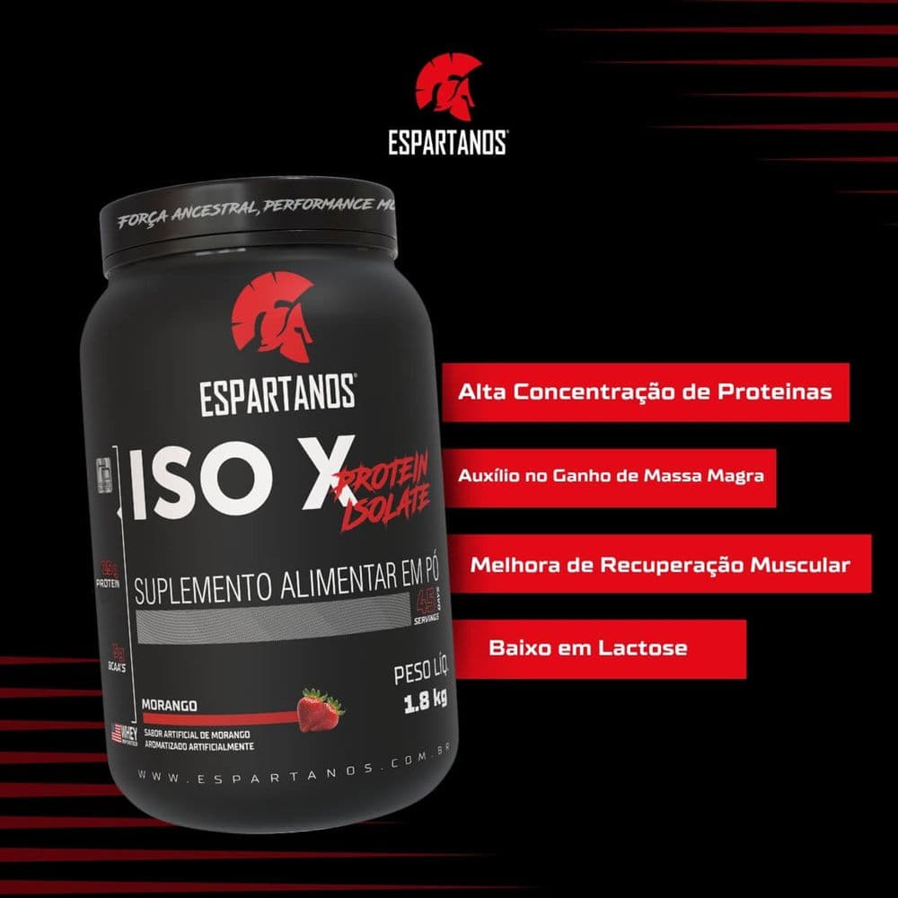 Whey Protein ISO X 1800g + Creatina 100g + Pré-Treino 100g + Shaker