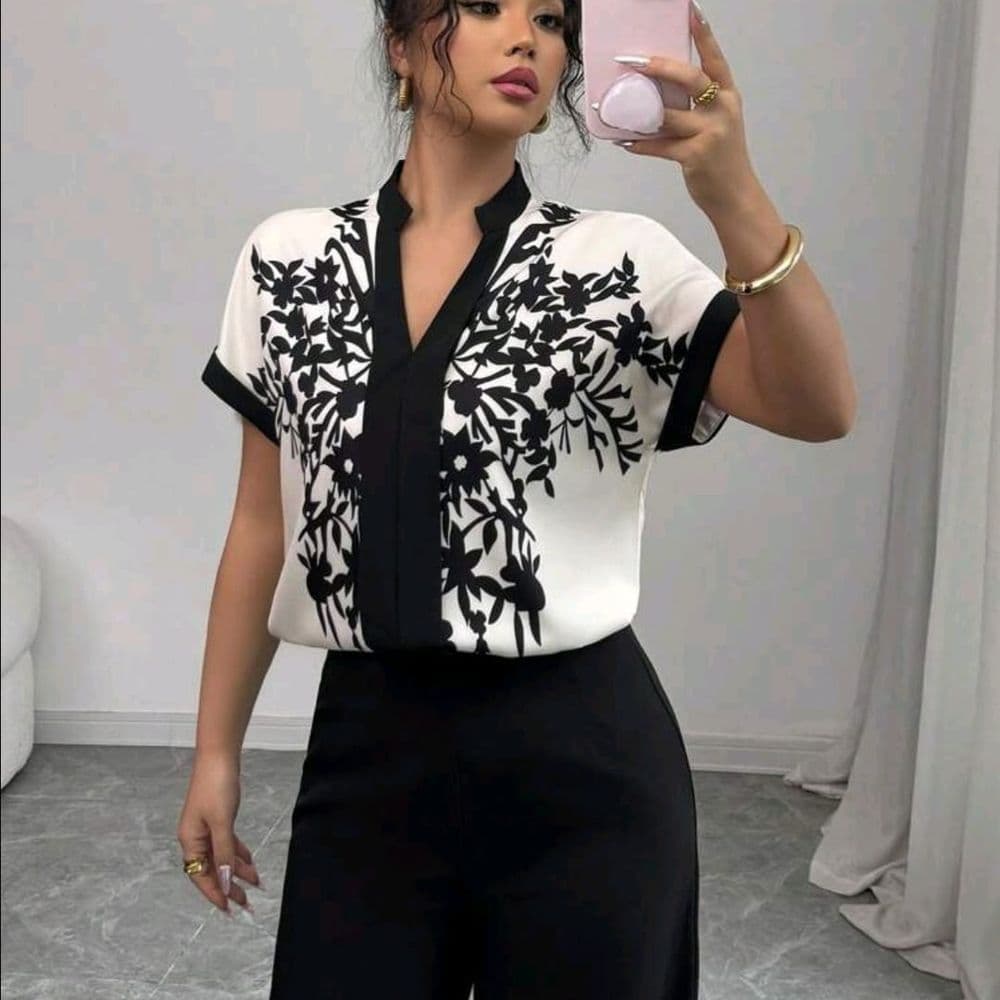 BLUSA BLANCO Y NEGRO TALLE G