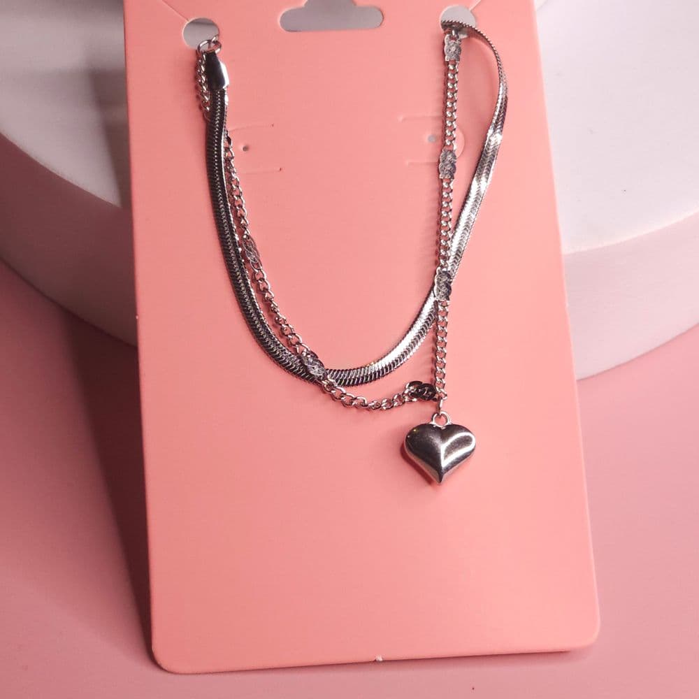 Pulsera doble corazón