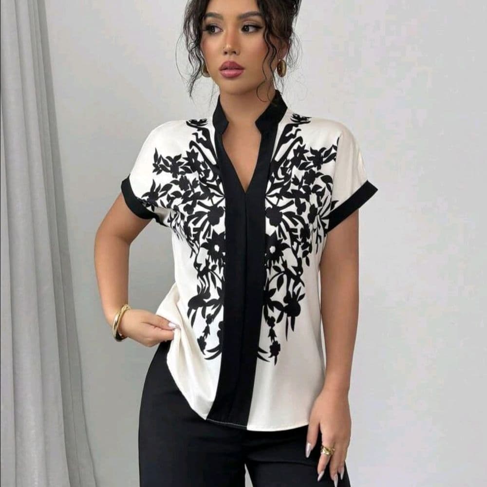 BLUSA BLANCO Y NEGRO TALLE G