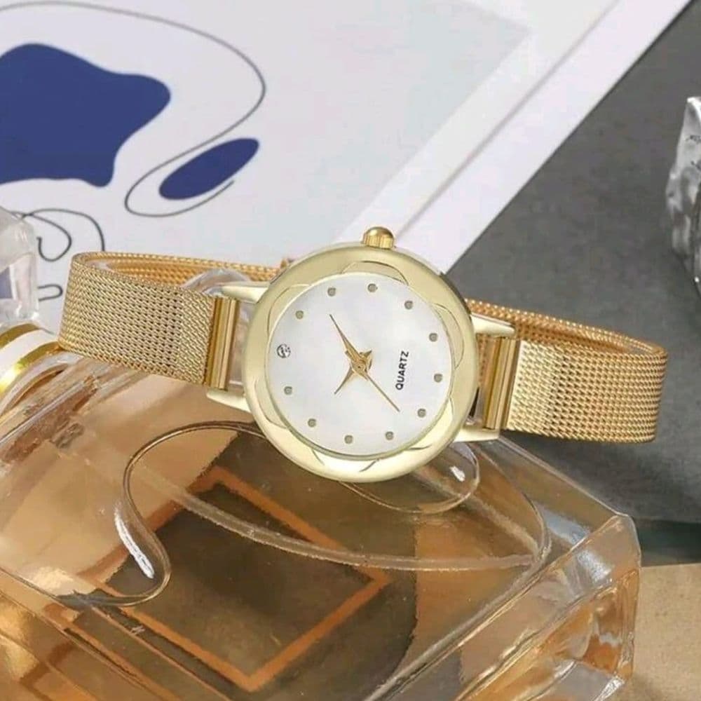 RELOJ CLASICO DORADO FINO AJUSTABLE