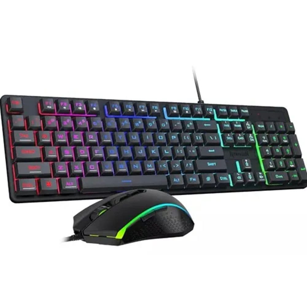 TECLADO + MOUSE REDRAGON S107RGB-BA GAMING ESSEMTIALS WIRED INGLES BLACK
