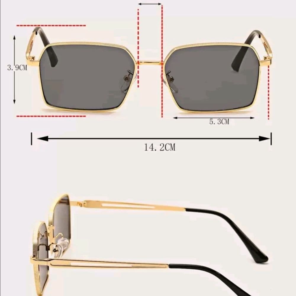GAFAS ESTILO RETRO CUADRADO NEGRO Y DORADO
