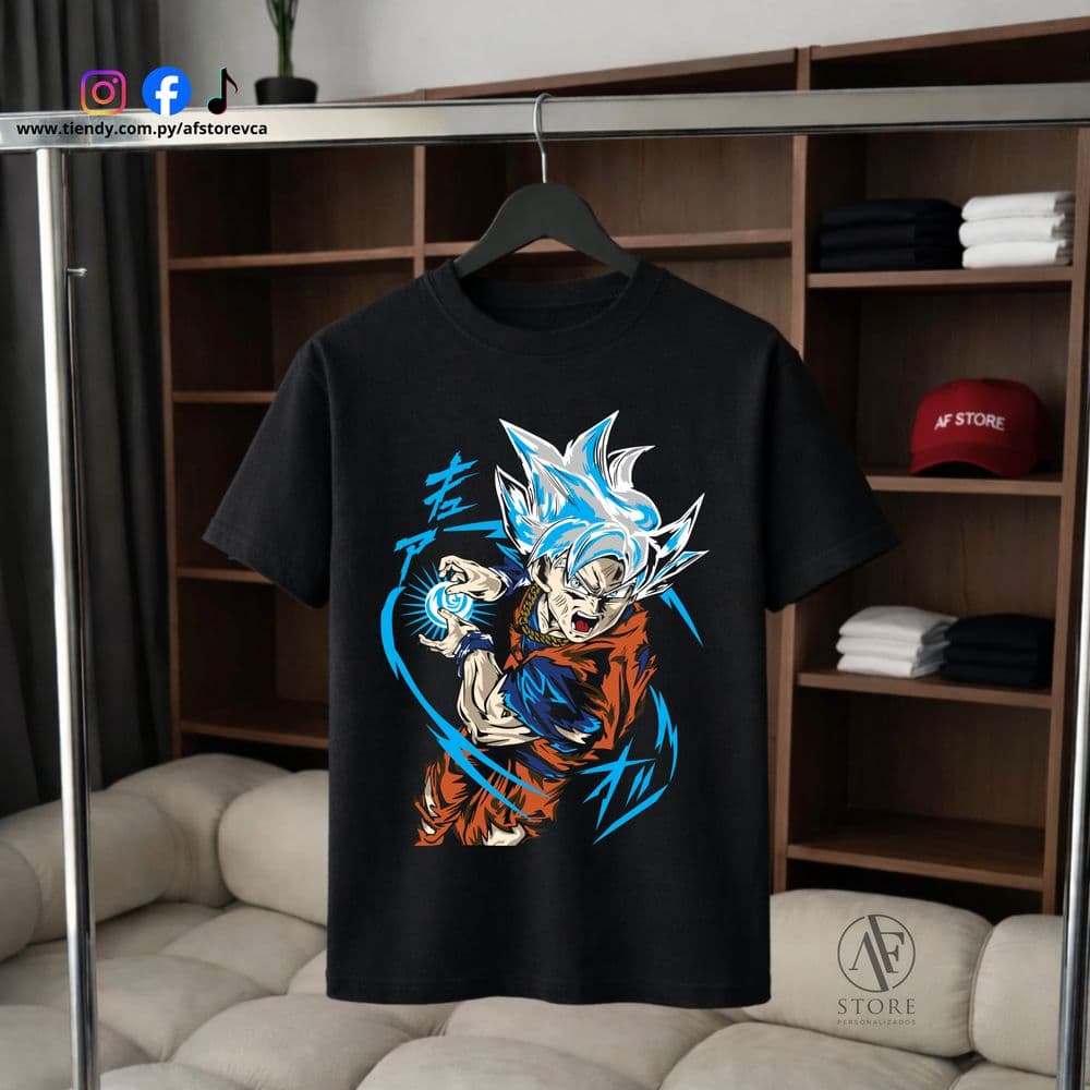REMERA AF DRAGON BALL-GOKU BLUE ATTACK (SAIYAN EDITION)