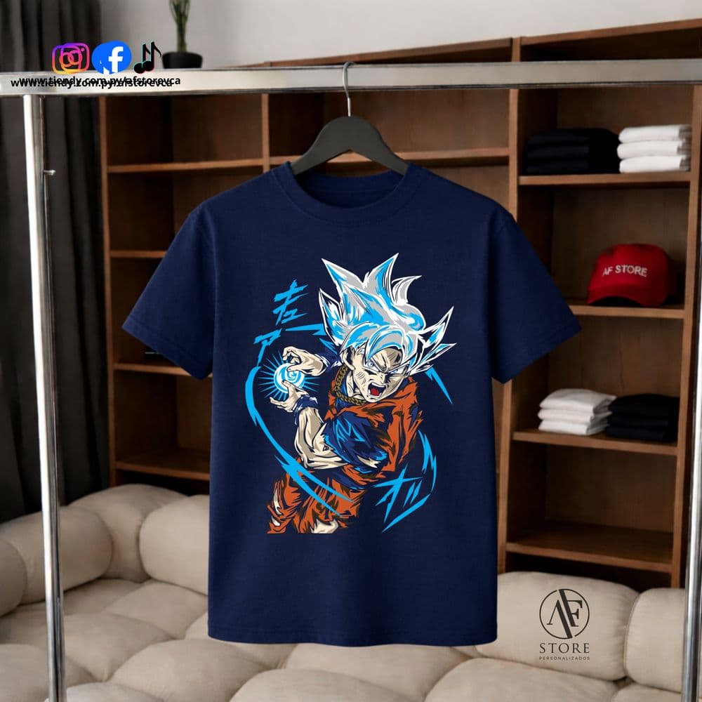 REMERA AF DRAGON BALL-GOKU BLUE ATTACK (SAIYAN EDITION)