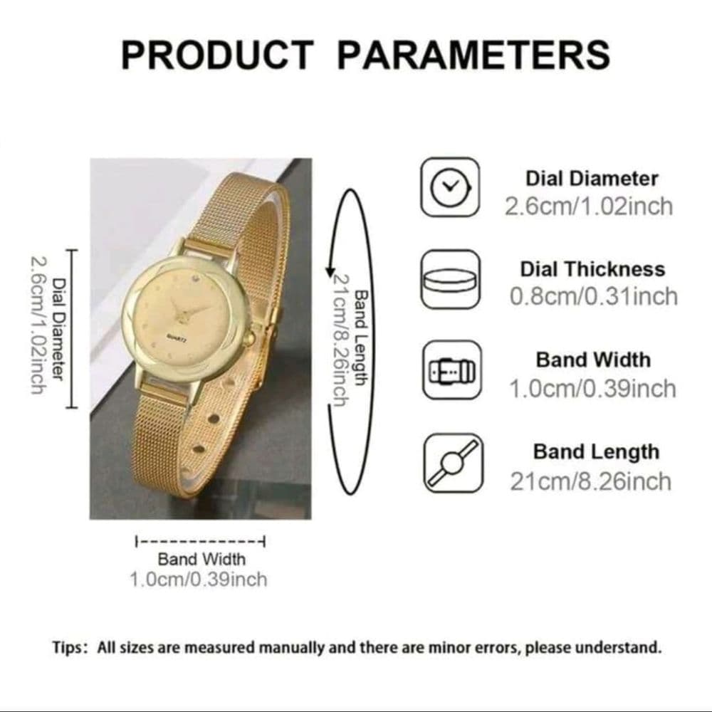 RELOJ CLASICO DORADO FINO AJUSTABLE