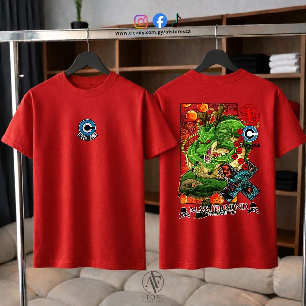 REMERA AF DRAGON BALL- SHENLONG CAPSULE CORP (SAIYAN EDITION)