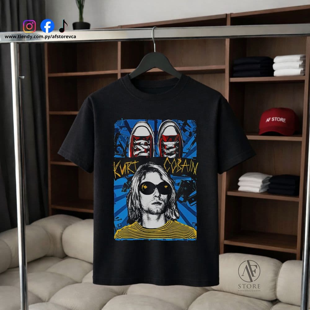 REMERA NIRVANA KURT COBAIN PO ART