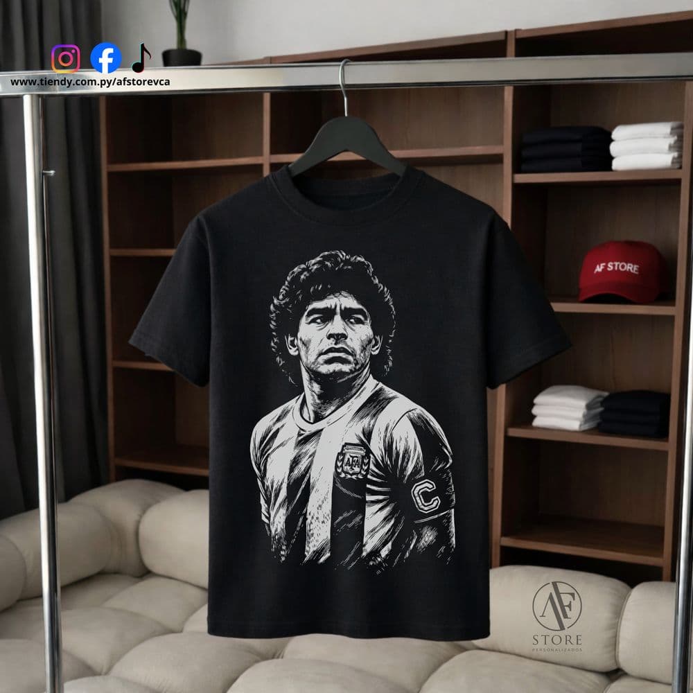 REMERA DIEGO ARMANDO MARADONA MINIMAL