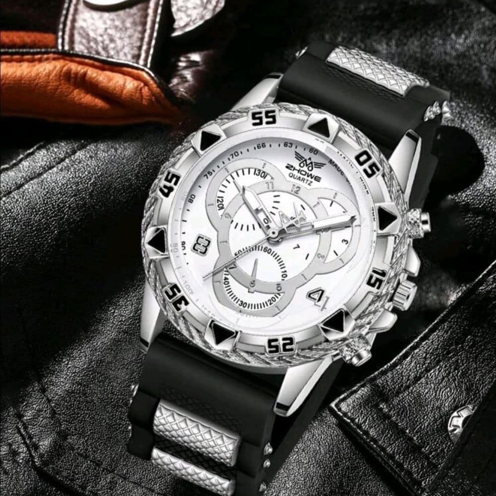 RELOJ ZHOWE NEGRO Y PLATA