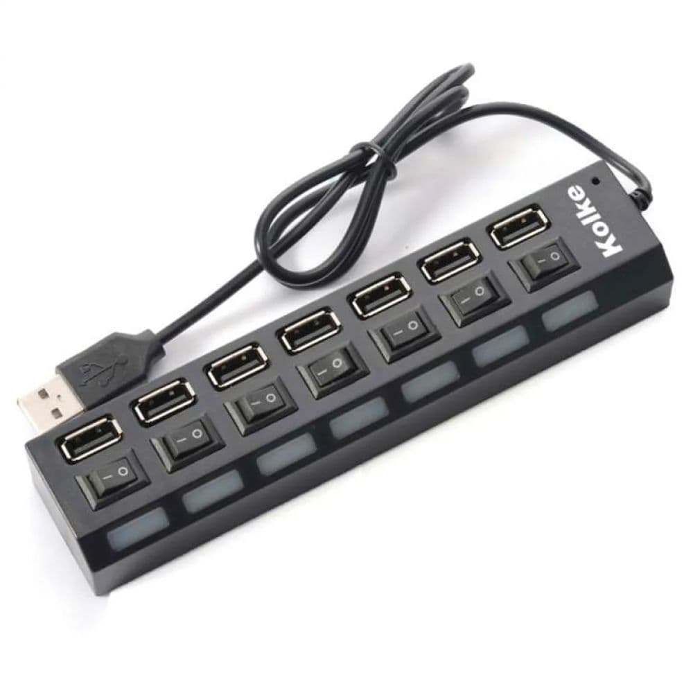 HUB Y CARGADOR DE 7 BOCAS USB KAV-105C - KOLKE