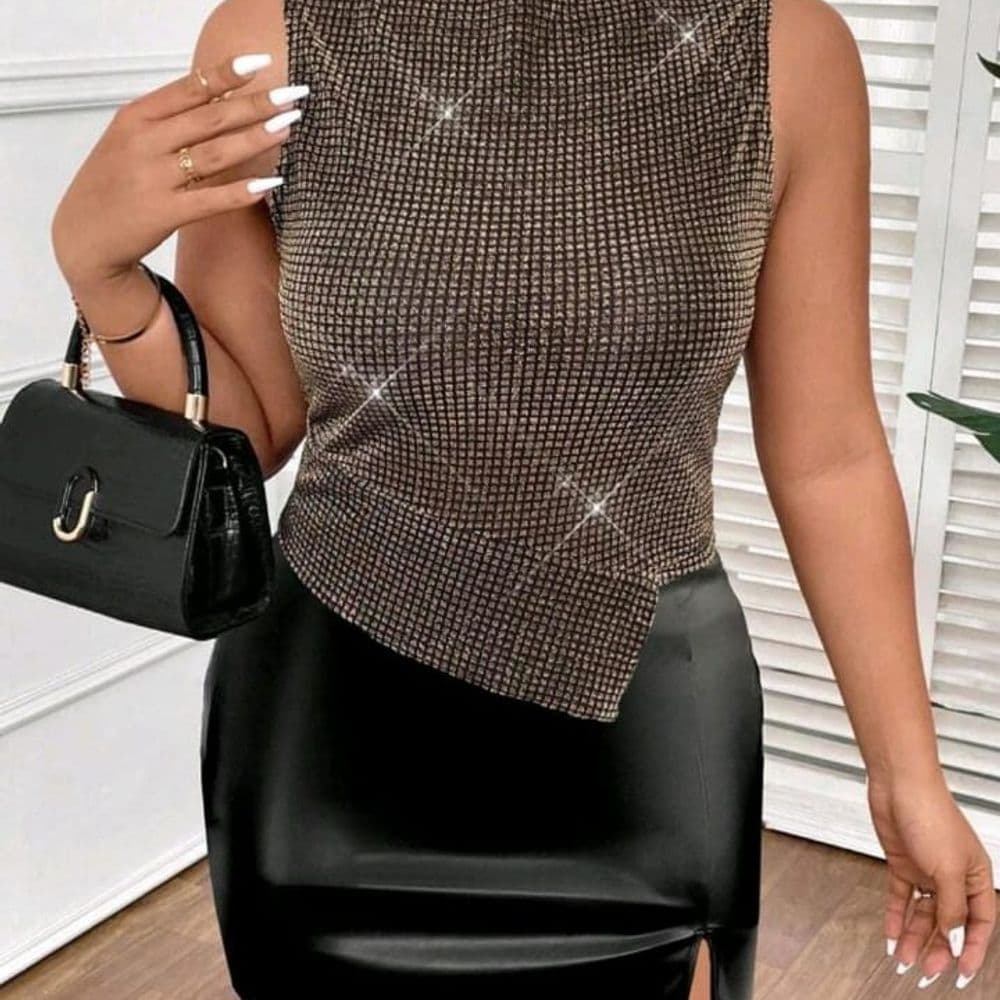 TOP de brillos cobrizo