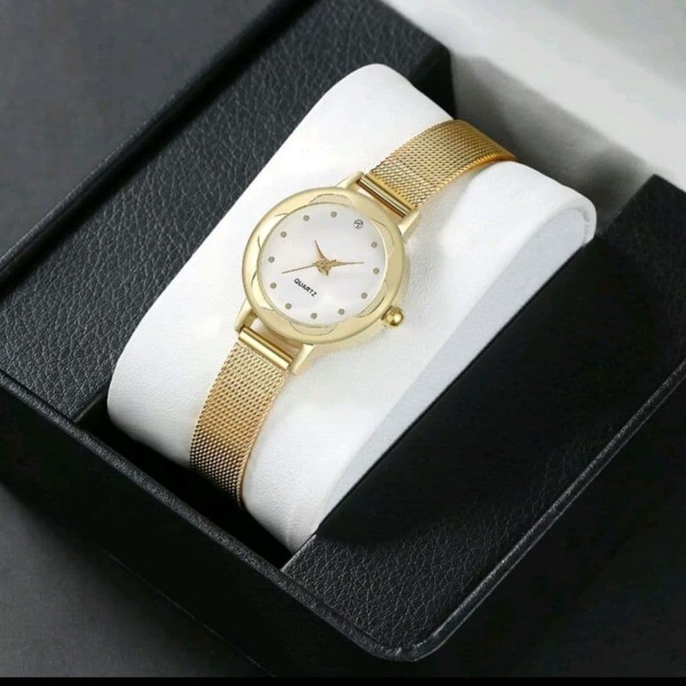 RELOJ CLASICO DORADO FINO AJUSTABLE