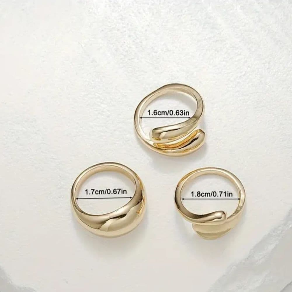 SET DE ANILLOS DORADOS
