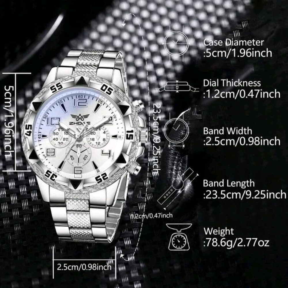 SET RELOJ DE 4 PIEZAS ACERO