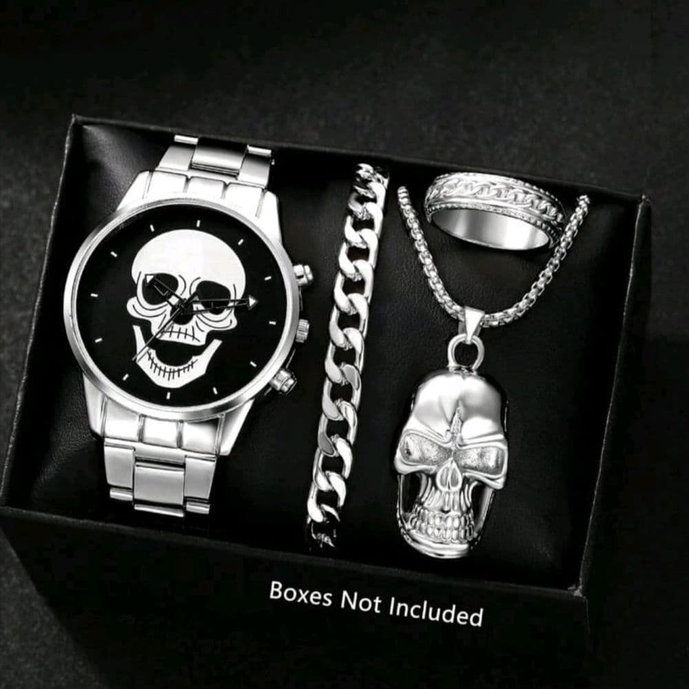 SET RELOJ ACERO INOX CALAVERA