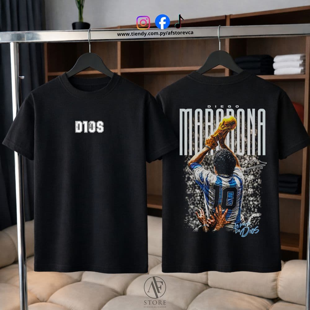 REMERA DIEGO ARMANDO MARADONA D10S 1986