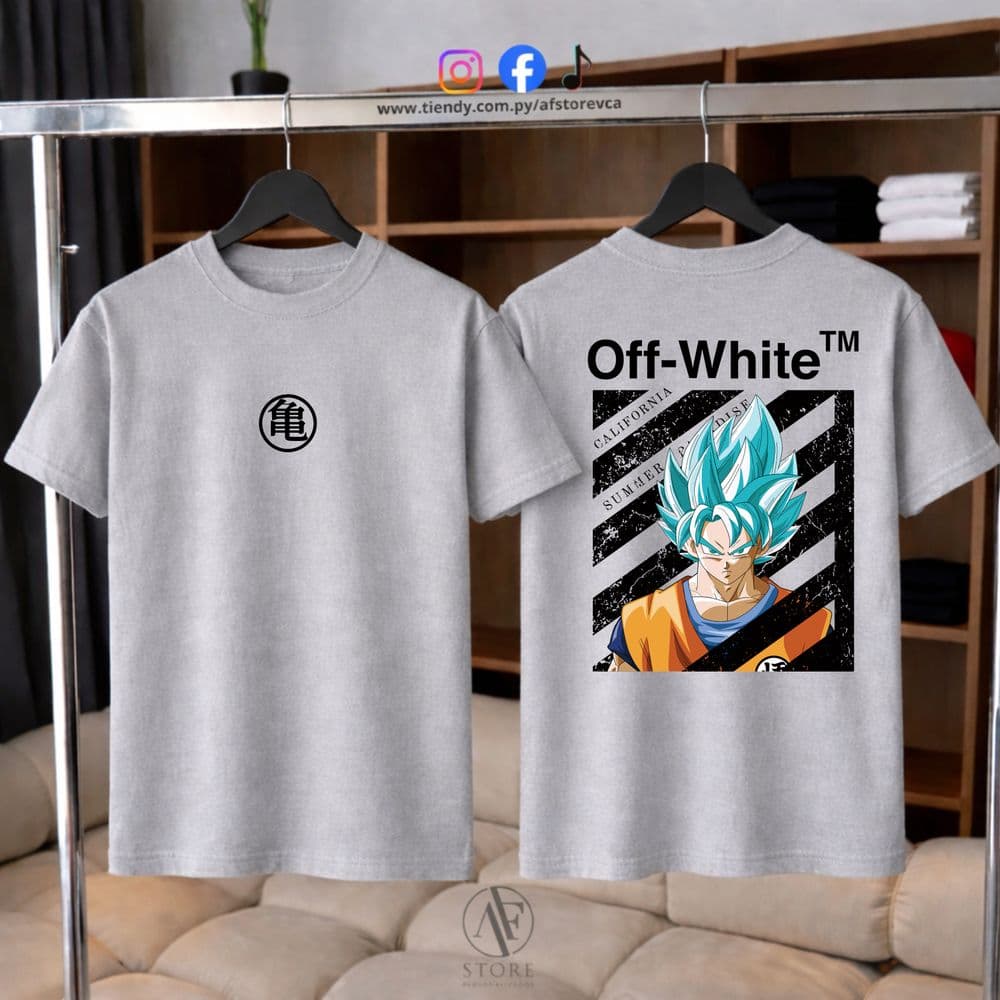 REMERA AF DRAGON BALL- GOKU OFF WHITE (SAIYAN EDITION)