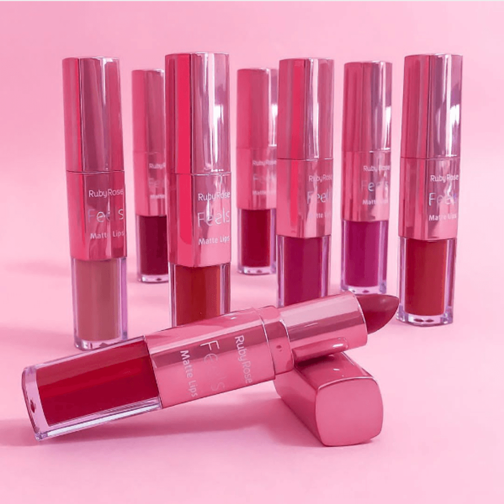 Labial dúo matte feels ruby rose
