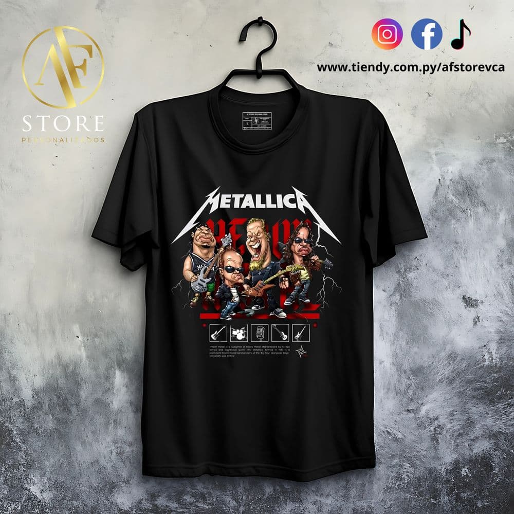 REMERA METALLICA CARTOON BAND