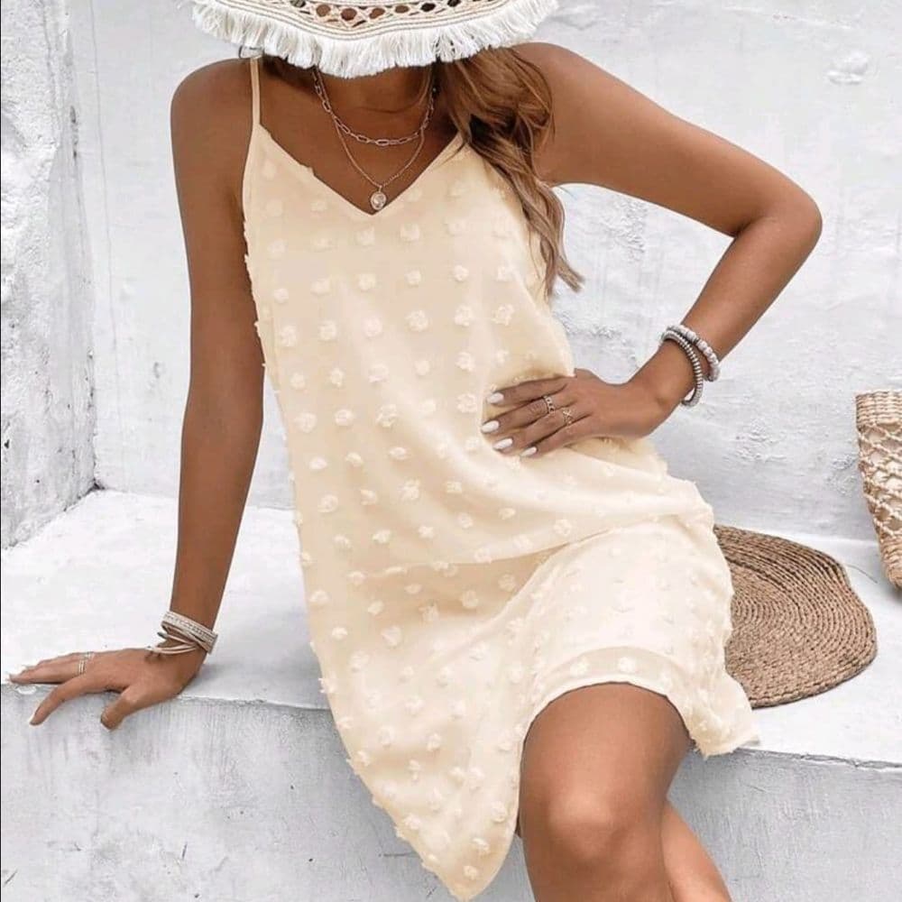 VESTIDO solera gasa albaricoque