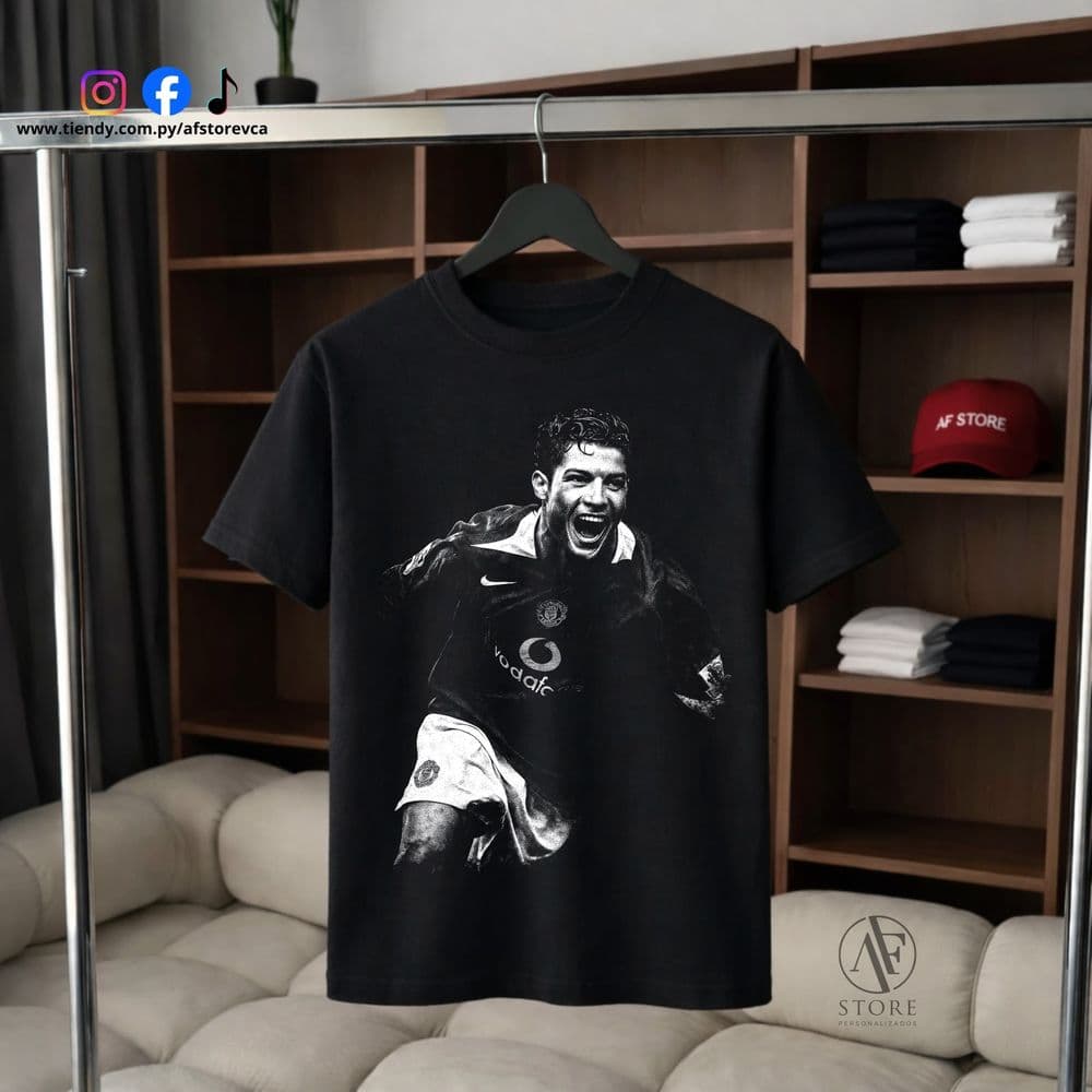 REMERA CRISTIANO RONALDO MANCHESTER MINIMALISTA