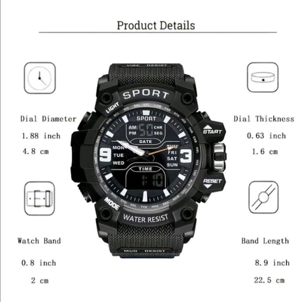 RELOJ SPORT ABS SILICONA AZUL MARINO