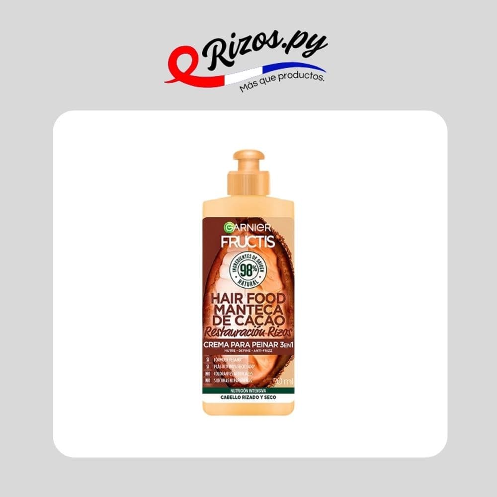 Crema para Peinar Fructis Hair Food Manteca de Cacao Rizos