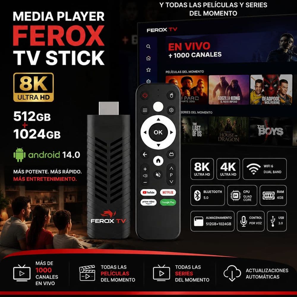 FEROX TV STICK 8K – ANDROID 14.0 🔥📺