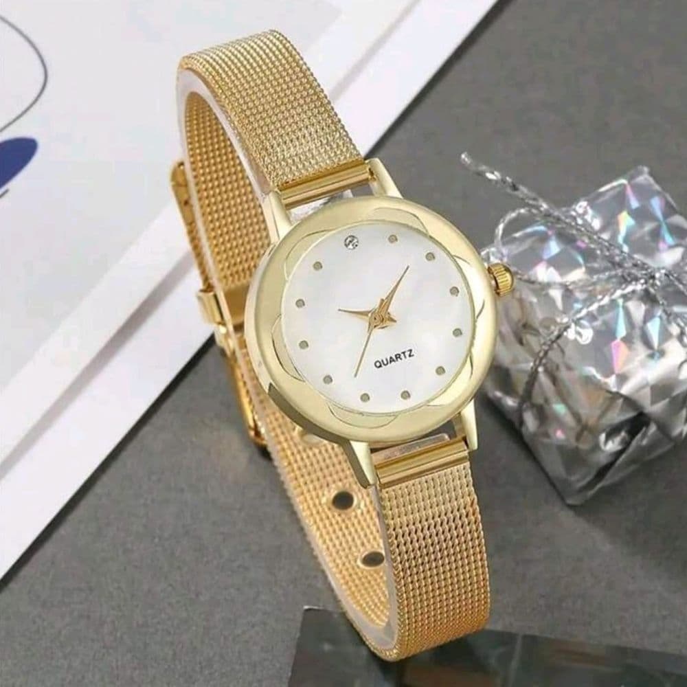 RELOJ CLASICO DORADO FINO AJUSTABLE