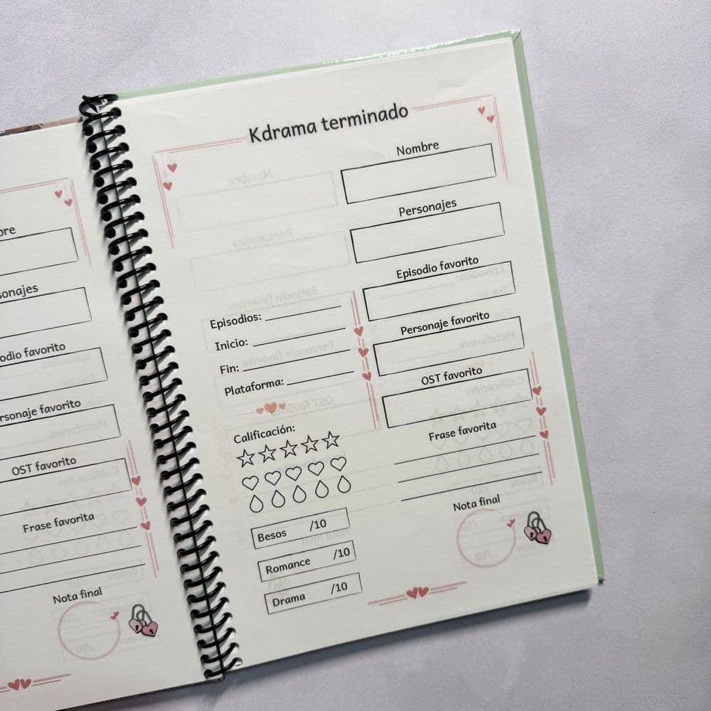 CUADERNO DE RESEÑAS DE K-DRAMA Cód. RKD003