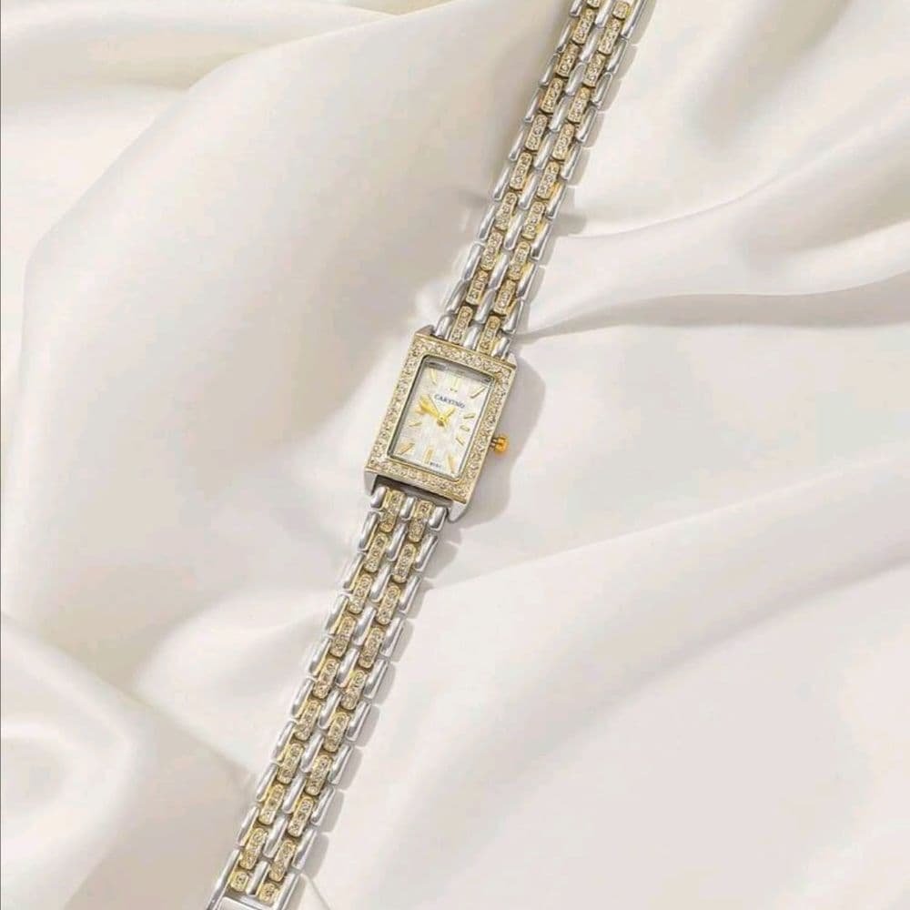 RELOJ CARYINO ACERO INOXIDABLE PLATEADO FONDO BLANCO