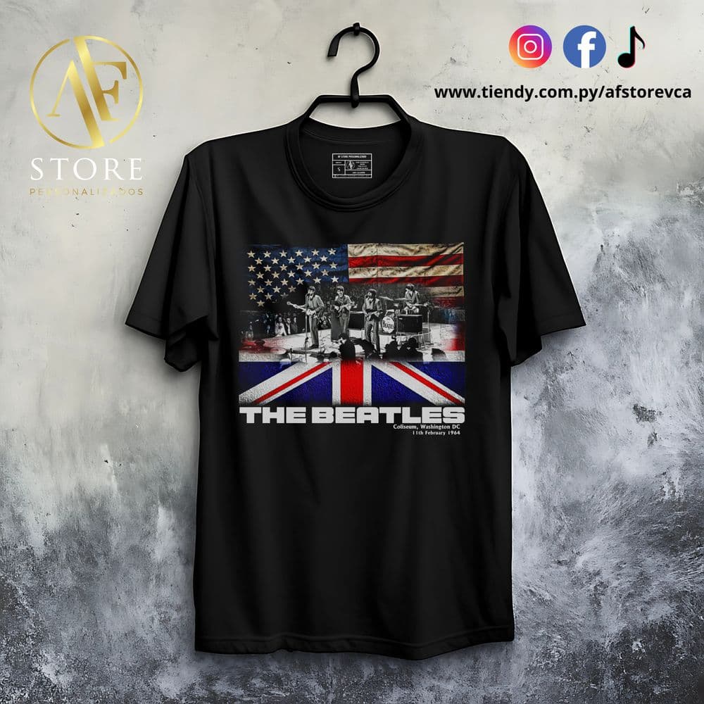 REMERA THE BEATLES USA & UK FLAGS