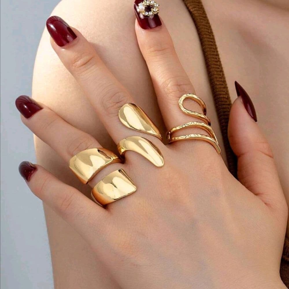 Set de 3 Anillos dorados