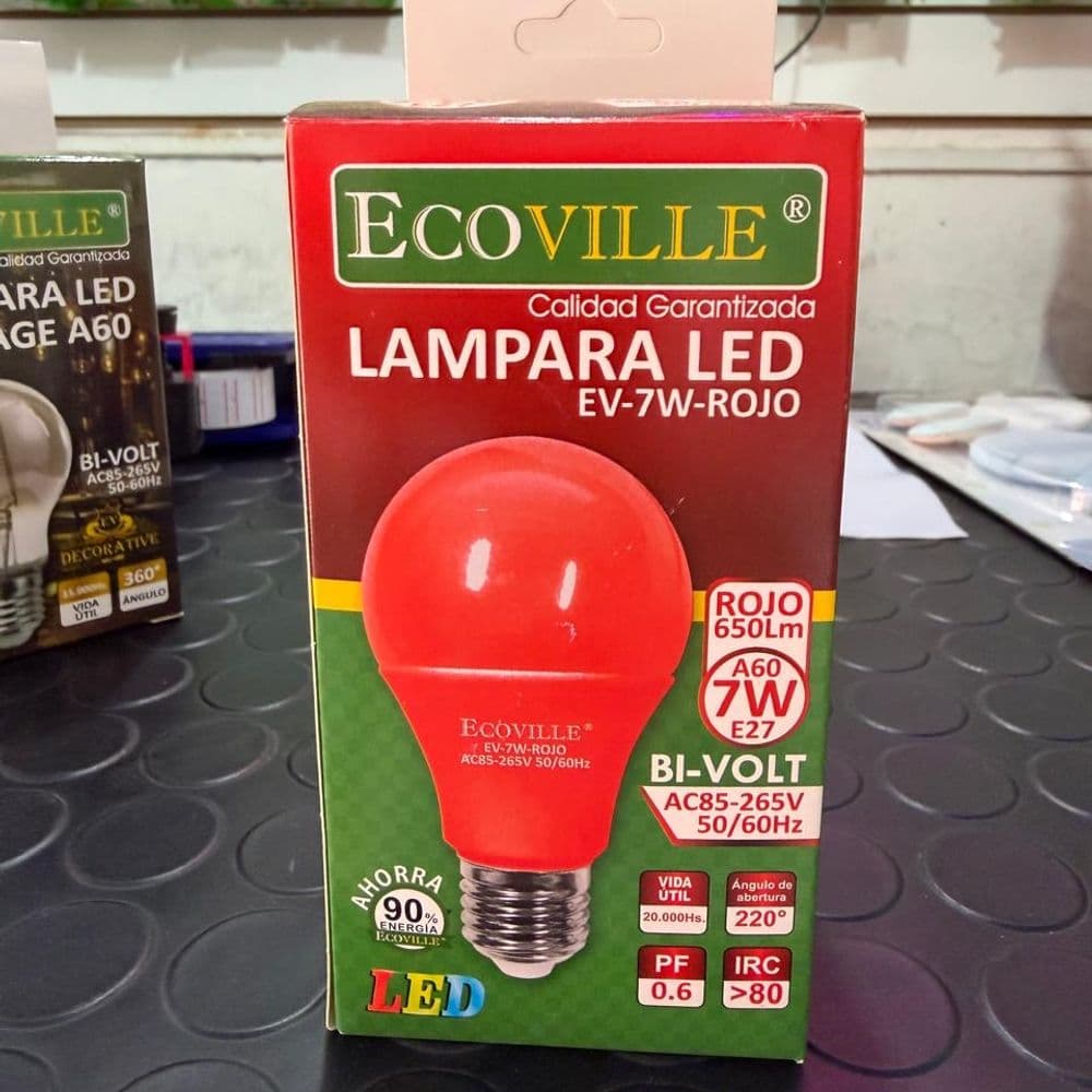 Foco Ecoville rojo 7W