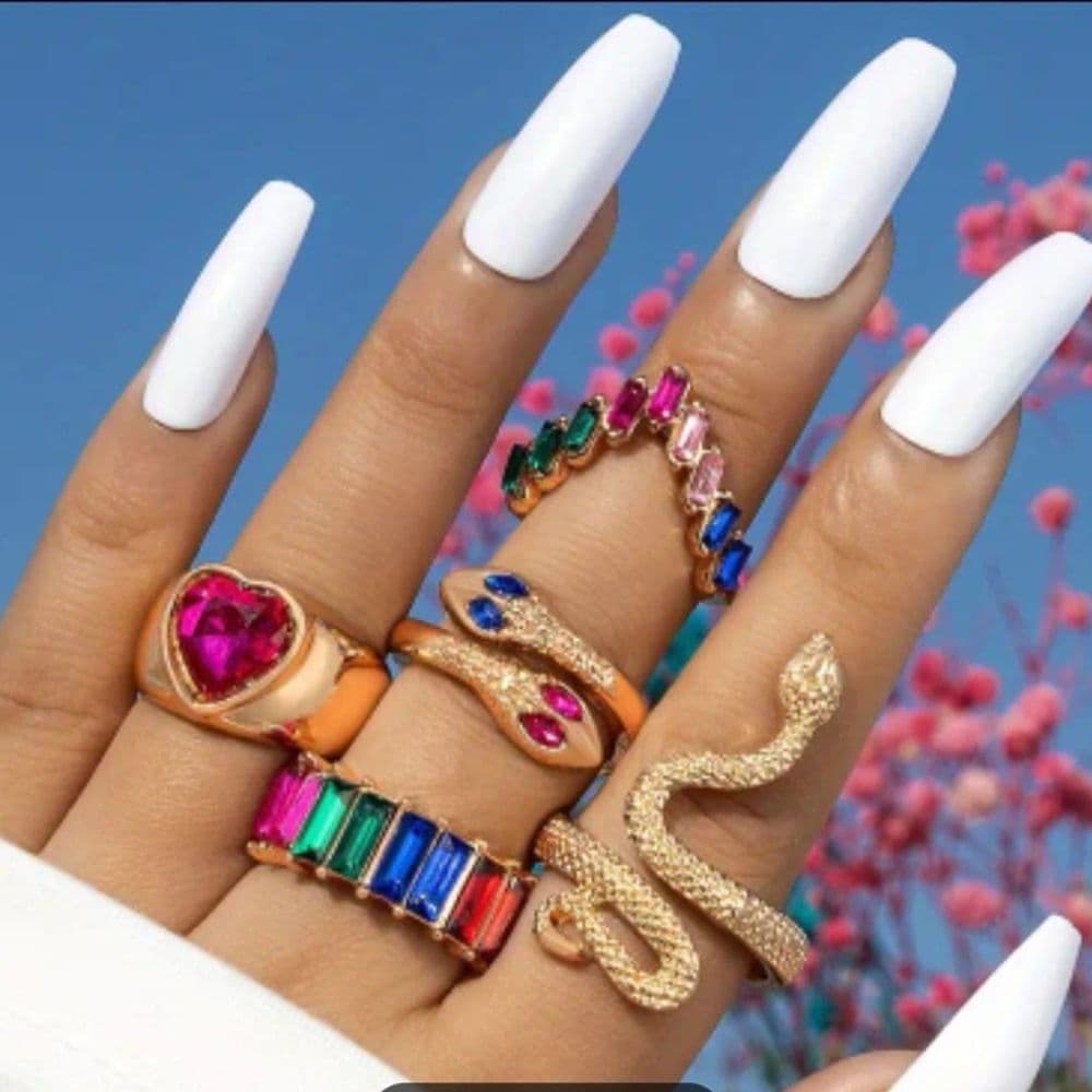 SET DE ANILLOS MULTICOLOR