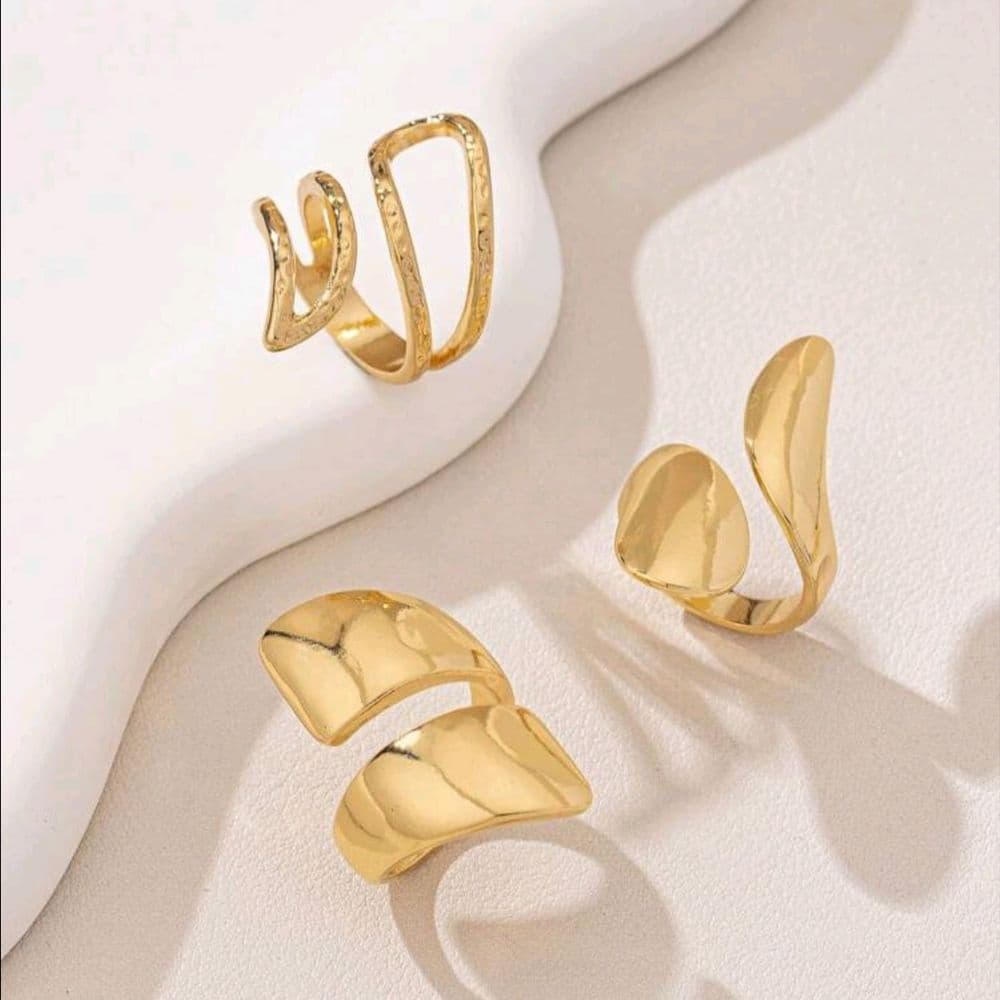 Set de 3 Anillos dorados