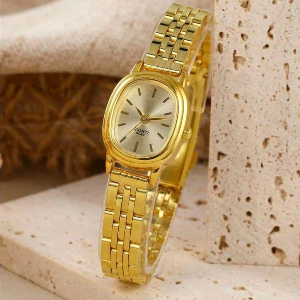 SET DE RELOJ DE ACERO INOXIDABLE CON PULSERA CON BRILLOS