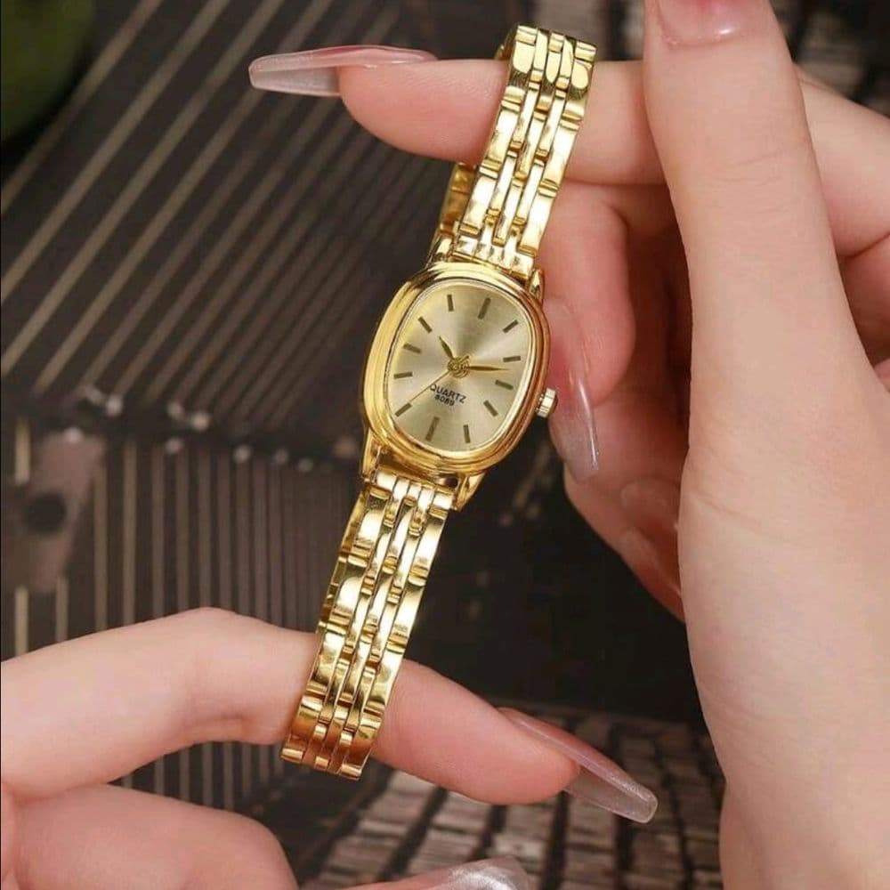 SET DE RELOJ DE ACERO INOXIDABLE CON PULSERA CON BRILLOS