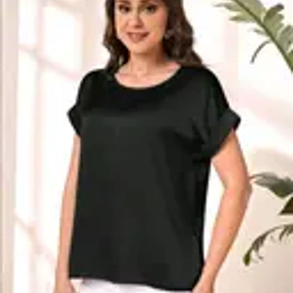 BLUSA NEGRA DE SATEN XL
